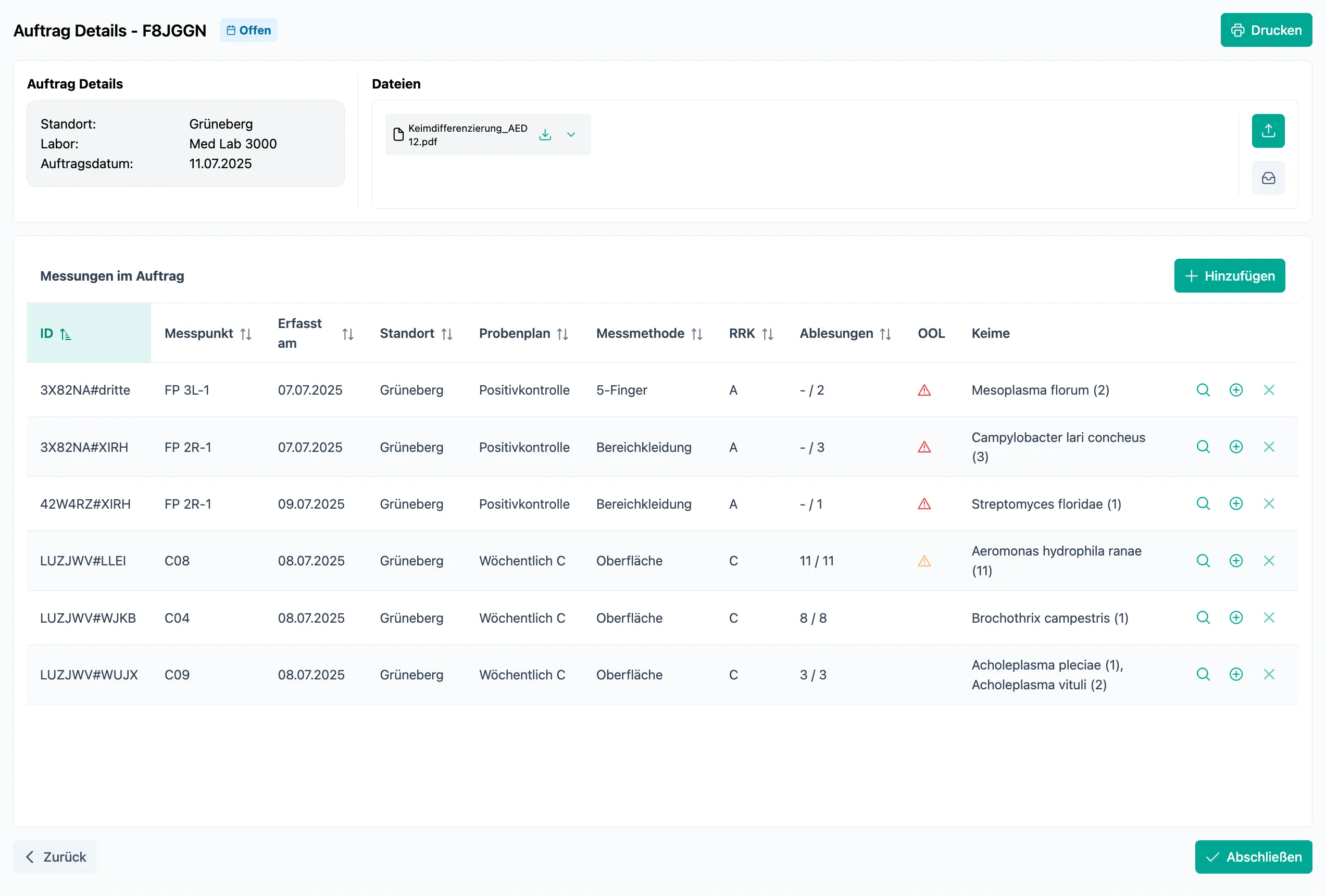 SteriTrend Software Screenshot