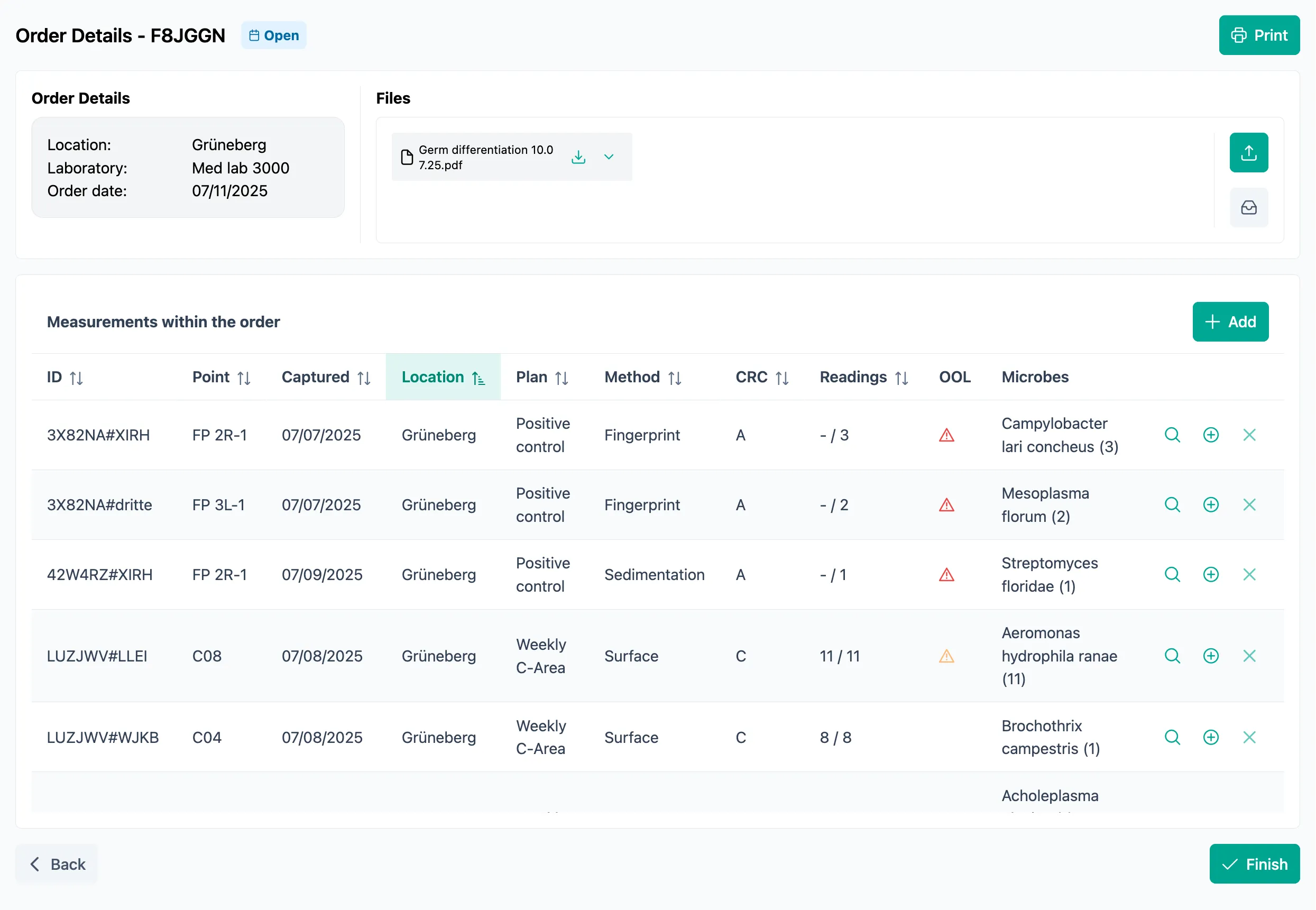 SteriTrend Software Screenshot
